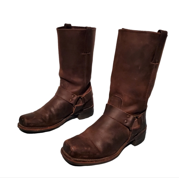 Frye Rare Vintage Tall Leather Harness Boots Men's Size 10M, Made In U.S.A. - Picture 3 of 7